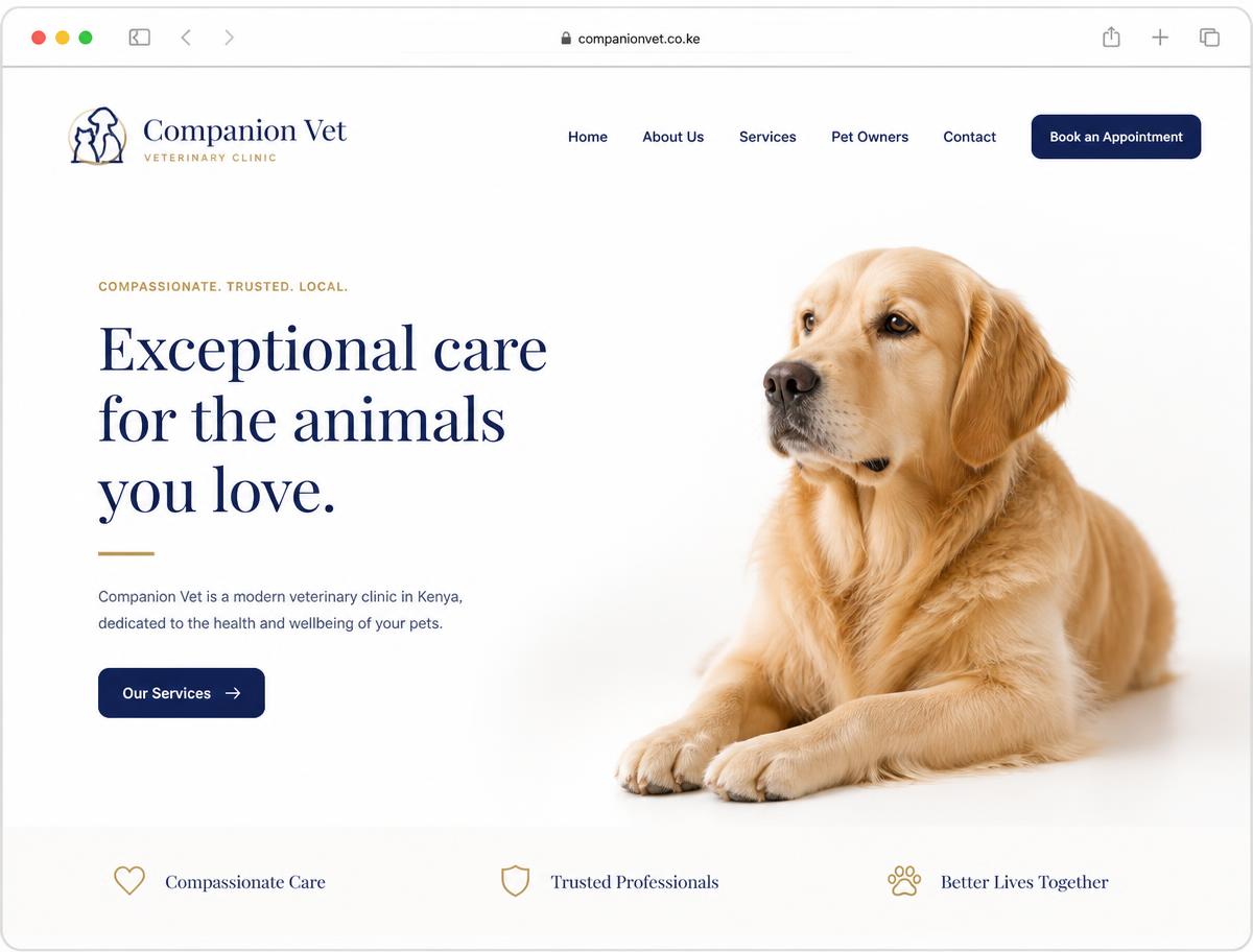 Companion Vet — website design preview